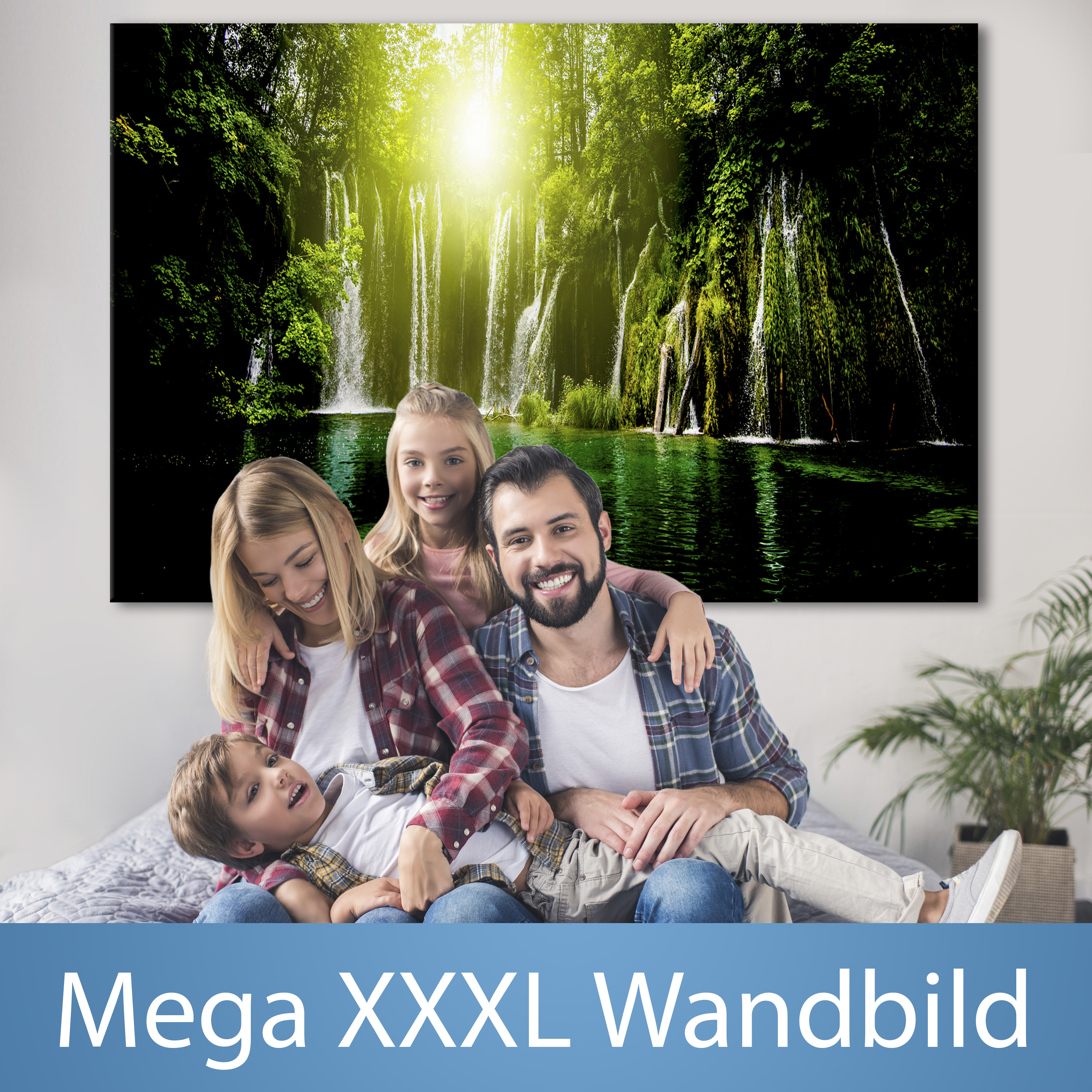 XXXL Wandbild Wasserfall Riesenformat Leinwandbild DIY Canvas Bild C B