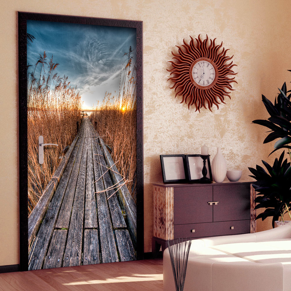 Photo wallpaper on the door - Photo wallpaper - Pier on the lake I - 70x210