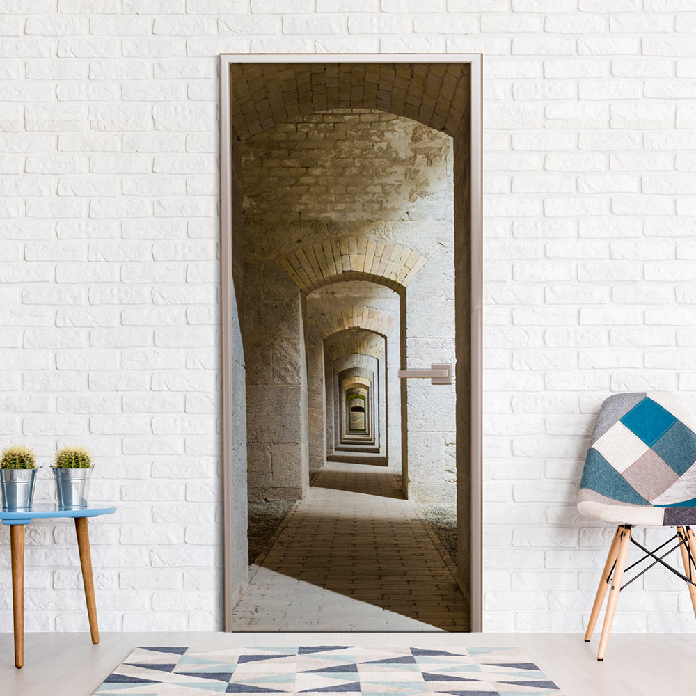 Photo wallpaper on the door - Mysterious Corridor - 90x210