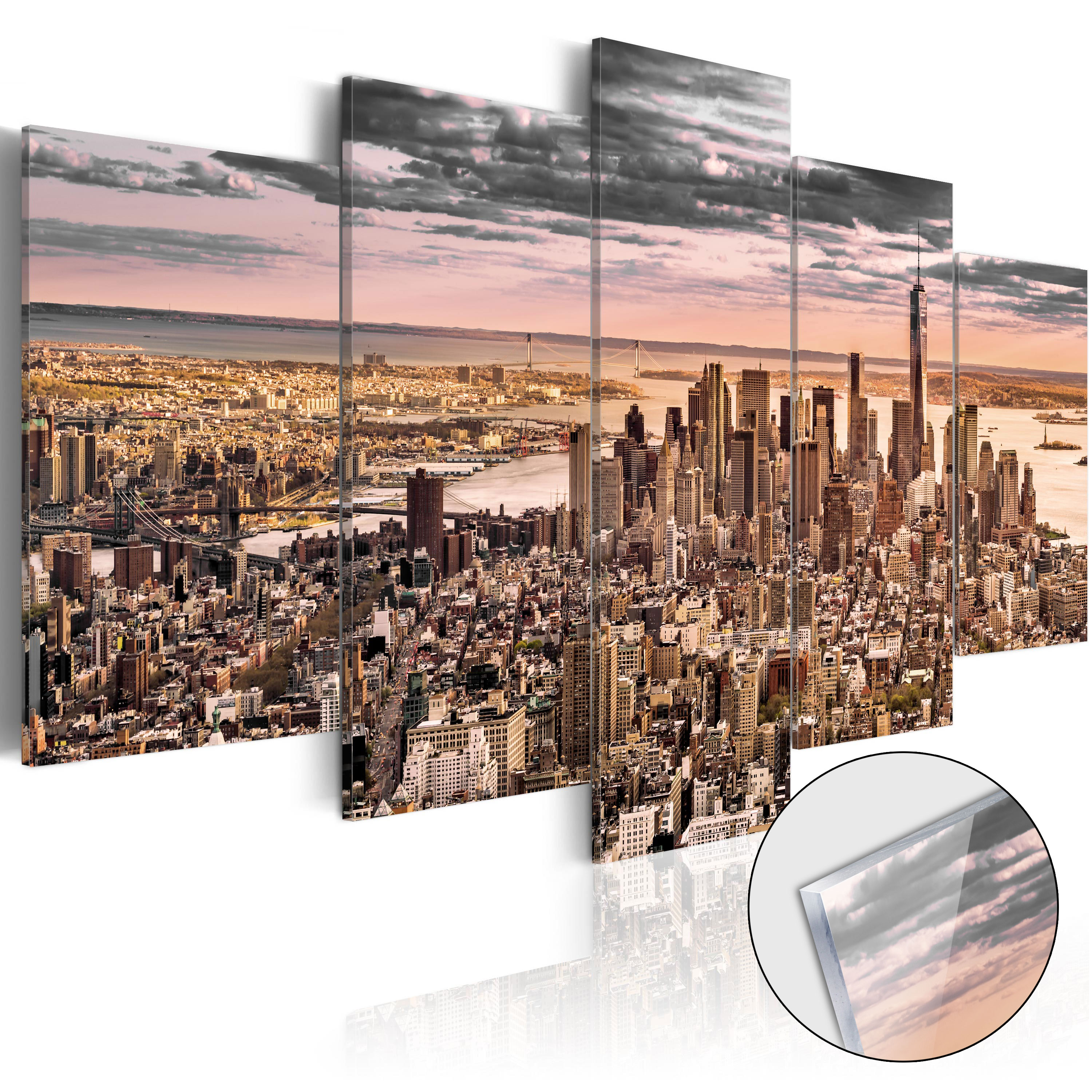 Acrylic Print - New York City: Morning Sky [Glass] - 100x50