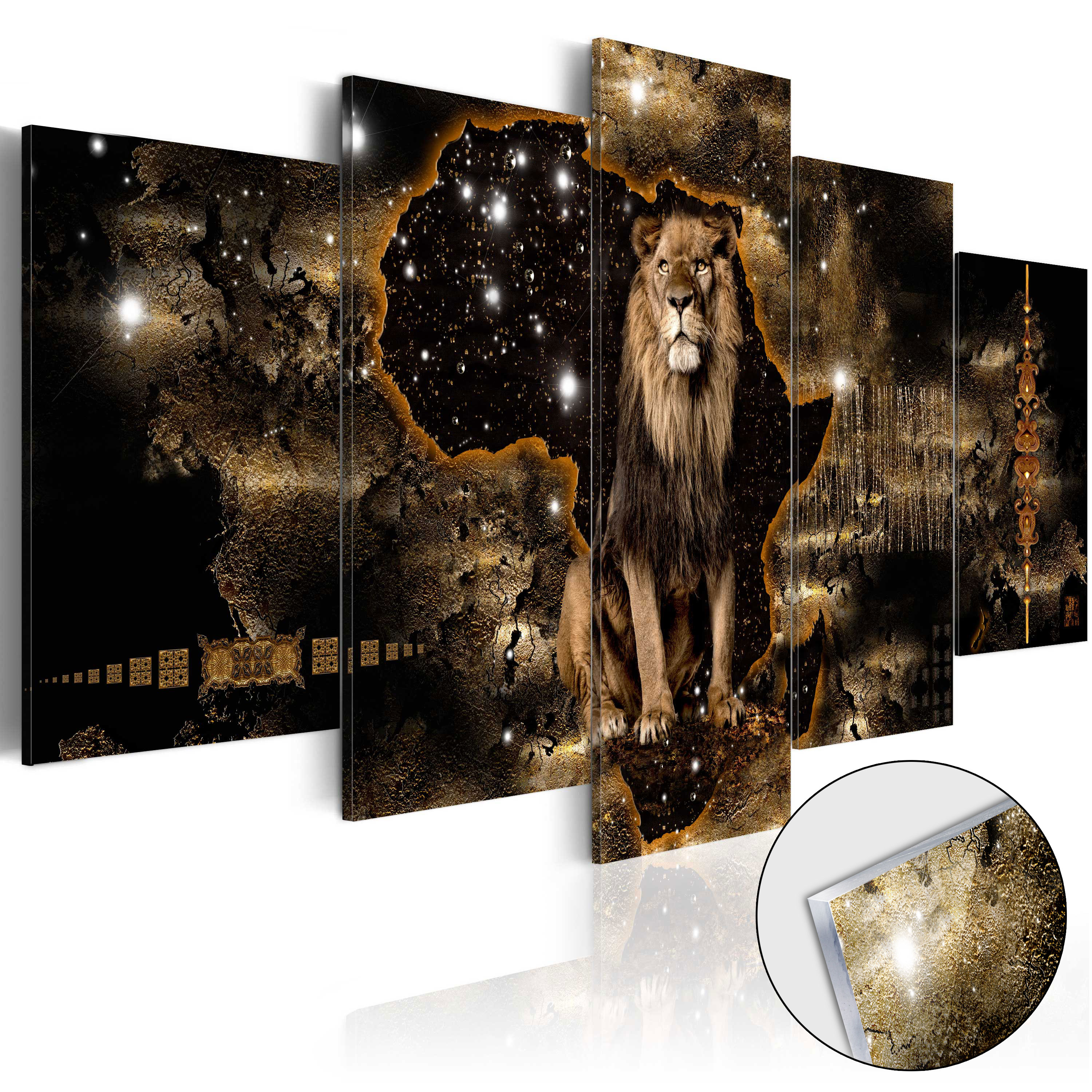 Acrylic Print - Golden Lion [Glass] - 100x50