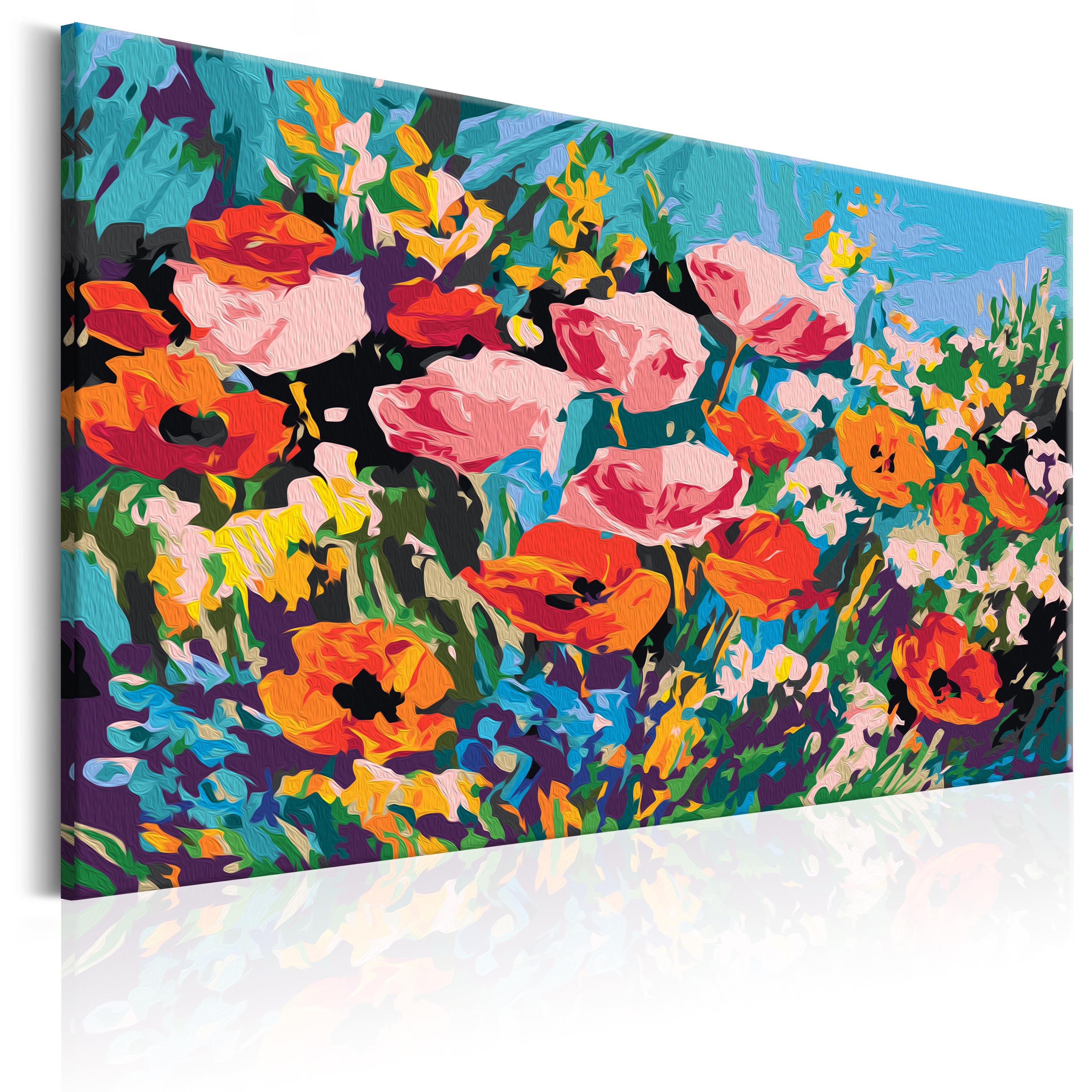 BLUMEN Malen nach Zahlen Erwachsene Wandbild Malset 60x40 n-A-0232-d-a