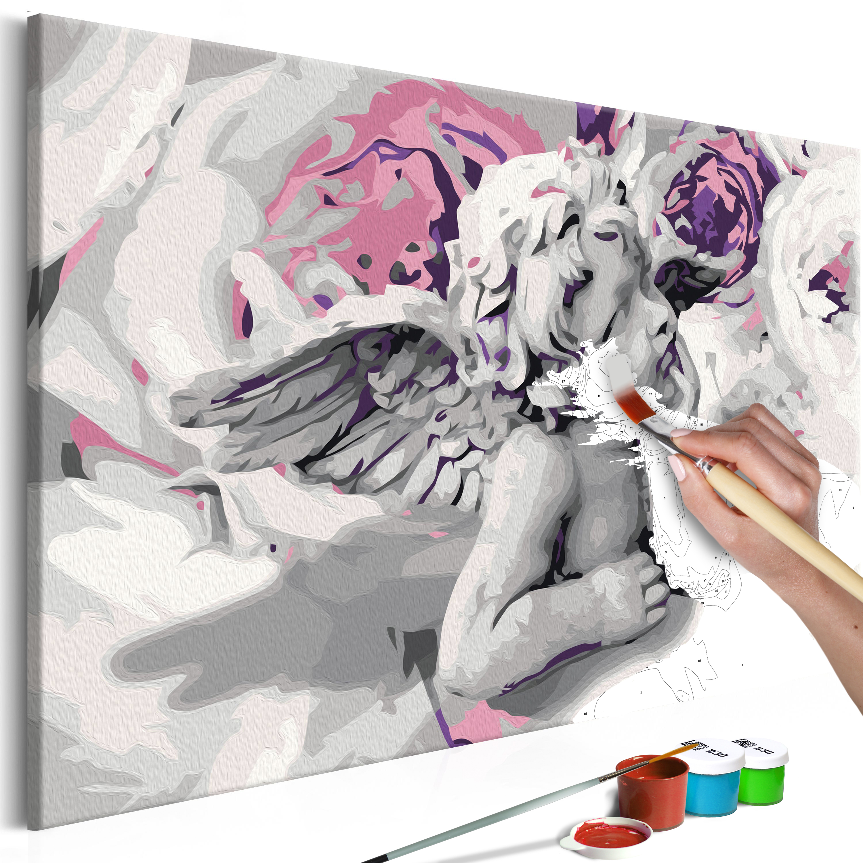 DIY canvas painting - Angel (Flowers In The Background) - 60x40