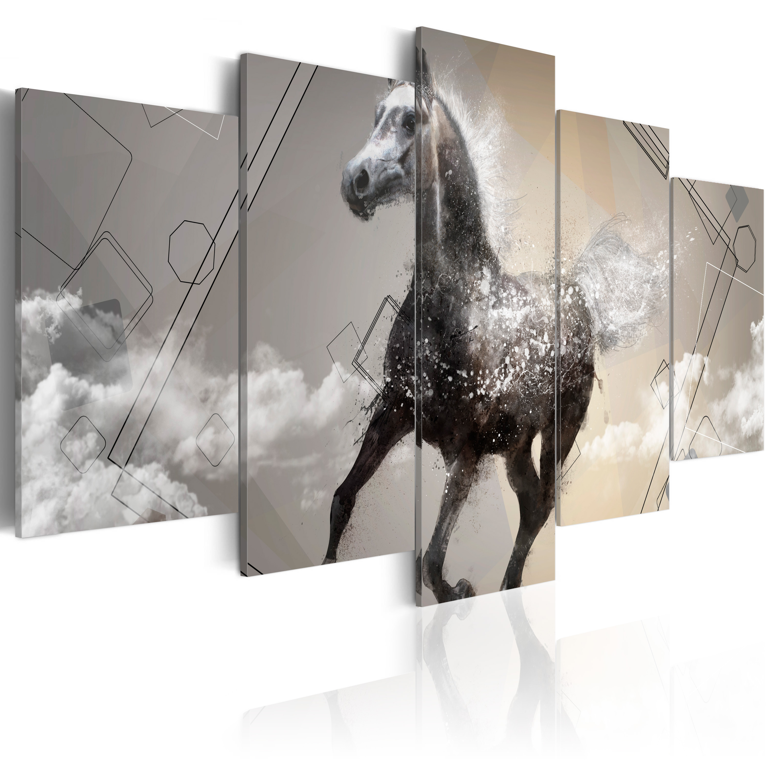 Canvas Print - Fancy gallop - 5 pieces - 200x100
