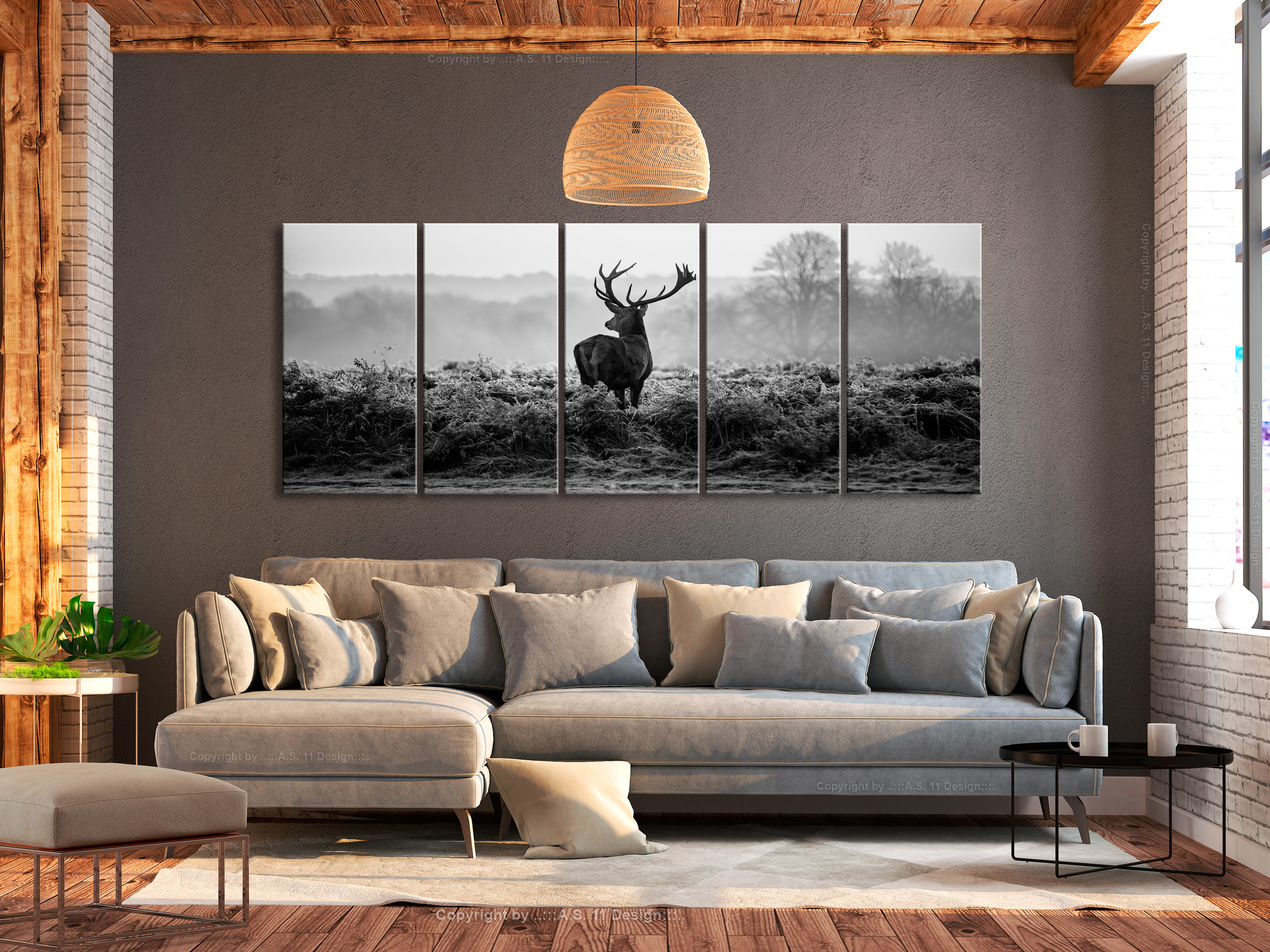 NATUR WALD TIER HIRSCH Wandbilder Xxl Bilder Vlies Leinwand G-B-0047-b ...