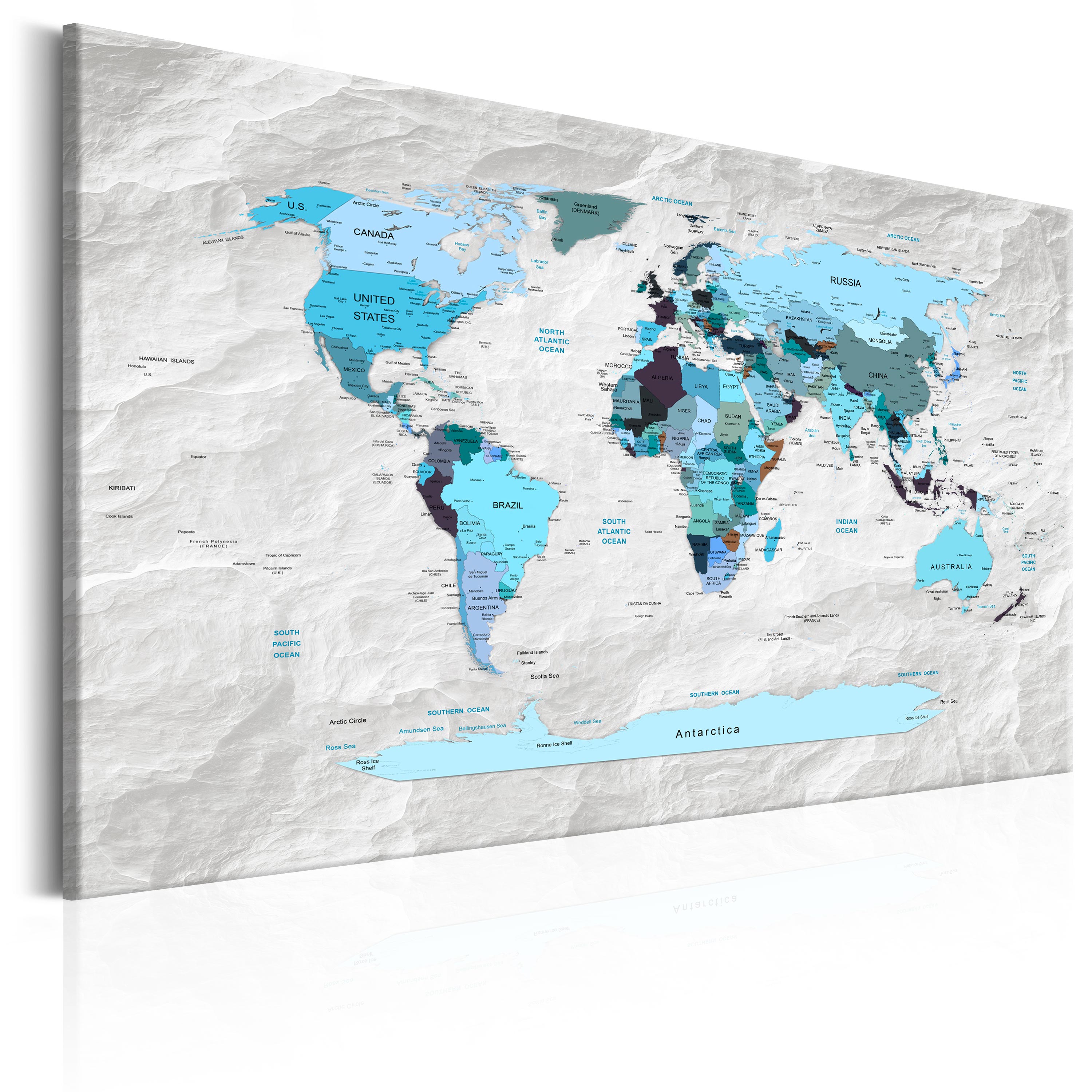 Canvas Print - World Map: Blue Pilgrimages - 90x60
