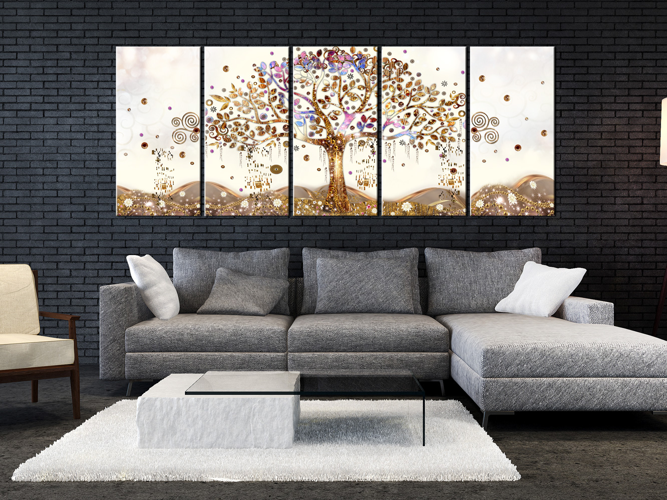 Wandbilder xxl Baum des Lebens Klimt Leinwand Bilder Wohnzimmer l-A